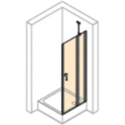 Hüppe Schwingtür Design Pure Festes Segment BxH: 80 Cm X 200 Cm Black Edition -Home Bathroom 74325 2438 HPUV28P07MAF 21 5