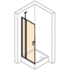 Hüppe Schwingtür Design Pure Festes Segment BxH: 80 Cm X 200 Cm Black Edition -Home Bathroom 74325 2438 HPUV38P07MAF 22 6