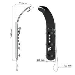 Eisl Duschpaneel Karibik 3 In 1 Mit Regendusche Sechs Massagedüsen Schwarz -Home Bathroom 7663602 2759 3