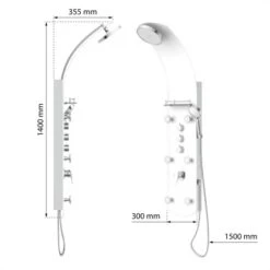 Eisl Duschpaneel Karibik 3 In 1 Mit Regendusche Sechs Massagedüsen Weiß -Home Bathroom 7663628 2759 3