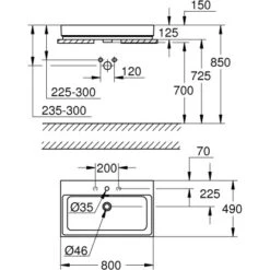 Grohe Aufsatzwaschbecken Cube Keramik 80 Cm Alpinweiß Hahnloch Überl. PureGuard -Home Bathroom 778996 4520 3