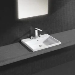 Grohe Einbauwaschtisch Cube Keramik 60 Cm Alpinweiß Hahnloch Überlauf PureGuard -Home Bathroom 779001 4520 2