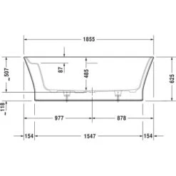 Duravit Badewanne Cape Cod 185 Cm X 88,5 Cm Freistehend Mit Rückenschräge Weiß -Home Bathroom 793829 4123 700330V
