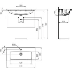 Ideal Standard Möbelwaschtisch I.life S 81 Cm Weiß 17 Ideal Standard Möbelwaschtisch I.life S 81 Cm Weiß -Home Bathroom 8014140491668 3049 VM 08