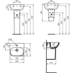 Ideal Standard Handwaschbecken I.life A 40 Cm Weiß 19 Ideal Standard Handwaschbecken I.life A 40 Cm Weiß -Home Bathroom 8014140515272 3049 VM 09