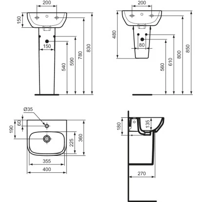 Ideal Standard Handwaschbecken I.life A 40 Cm Weiß 11 Ideal Standard Handwaschbecken I.life A 40 Cm Weiß – Bild 9