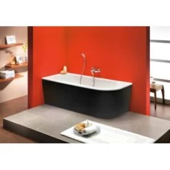 Ottofond Eck-Badewanne Modena Corner Rechts 178 Cm Schwarz-Weiß -Home Bathroom 8203192 3209 2