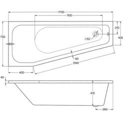 Badewanne Koala Vario Weiß Typ B -Home Bathroom 8520520 3209 skizze