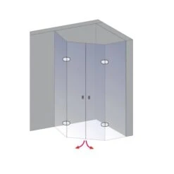 Schulte Fünfeckdusche Davita 4-teilig Echtglas Chrom -Home Bathroom 883064 4081 3