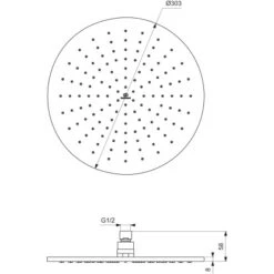 Ideal Standard Kopfbrause Idealrain Atelier 30 Cm X 30 Cm Silver Rund -Home Bathroom 887309 3049 4