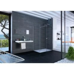 Hüppe Duschabtrennung Xtensa 4-Eck SW Maßanf. Silberhochglanz Klar 200 X 89,5 Cm