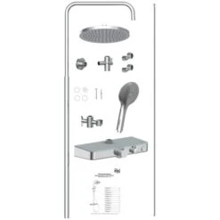 Eisl Duschset Futura Wellness Duschsystem Mit Thermostat Glasablage Chrom Grau -Home Bathroom 9002560798954 2759 6