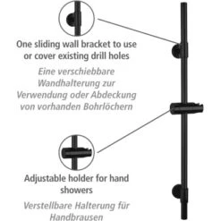 Wenko Duschstange Basic Schwarz -Home Bathroom 903260 1068 02