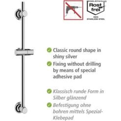 Wenko Duschstange Chrom Befestigen Ohne Bohren -Home Bathroom 903353 1068 03