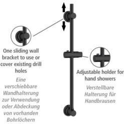 Wenko Duschstange Schwarz Befestigen Ohne Bohren -Home Bathroom 903403 1068 02