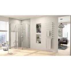 Hüppe Duschabtrennung Xtensa 4-Eck SW Maßanf. Silberhochglanz Klar 200 X 89,5 Cm -Home Bathroom 939378 2438 XT0380069321