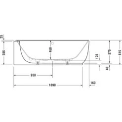 Duravit Eck-Badewanne Luv 185 Cm X 95 Cm Ecke Links Mit Nahtloser Verkleidung -Home Bathroom 947130 4123 700431V