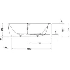 Duravit Eck-Badewanne Luv 185 Cm X 95 Cm Ecke Rechts Nahtlose Verkleidung -Home Bathroom 947132 4123 700432V