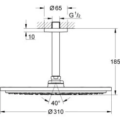 Grohe Kopfbrause-Set Mit Deckenauslass RainshowerCosmopolitan310 CoolSunrise G. 5 Grohe Kopfbrause-Set Mit Deckenauslass RainshowerCosmopolitan310 CoolSunrise G. -Home Bathroom 964662 4520 1687642