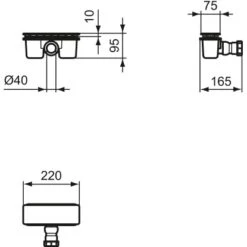 Ideal Standard Ablaufgarnitur Ultra Flat New Schwarz -Home Bathroom 9803271 3049 6