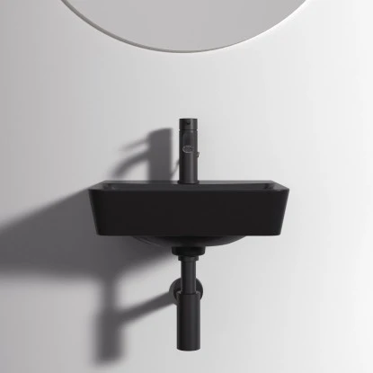 Ideal Standard Handwaschbecken Connect Air 40 Cm 1 Hahnloch Mit Überlauf Schwarz 9 Ideal Standard Handwaschbecken Connect Air 40 Cm 1 Hahnloch Mit Überlauf Schwarz – Bild 7