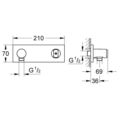 Grohe Brauseanschlussbogen Mit Handbrausehalter Grohtherm F 4 Grohe Brauseanschlussbogen Mit Handbrausehalter Grohtherm F – Bild 2