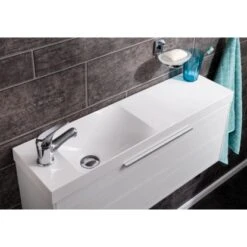 Fackelmann Design-Waschbecken 80 Cm Scera Slim Weiß -Home Bathroom etailsceragussbecken80cm 2