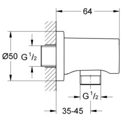 Grohe Wandanschlussbogen Rainshower Runde Rosette -Home Bathroom nshower wandanschlussbogen 1