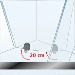 Schulte ExpressPlus Runddusche Kristall/Trend Inkl. Duschwanne 80x80cm -Home Bathroom tail abklappmechanismaus a
